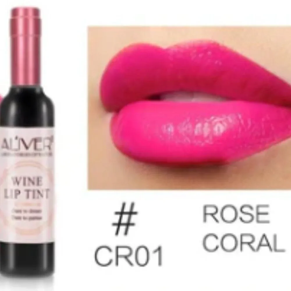 Aliver Wine Lip Tint Liquid Matte CR01 Rose Coral